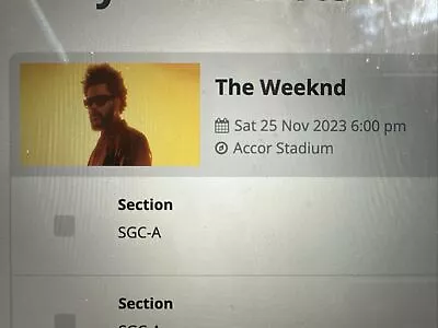 8x - The Weekend GC-A Tickets Sydney Saturday Show • $600