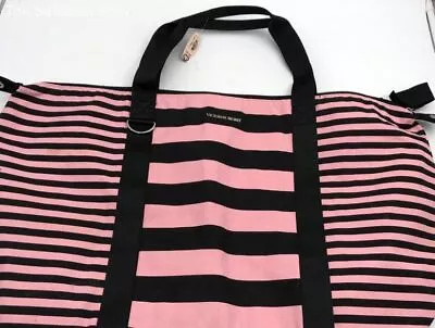 NWT Victoria's Secret Pink & Black Striped Weekender Tote Bag • $9.99