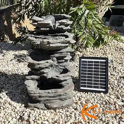 £82.67 • Buy Koi Garden Solar Water Fountain 4 Tiers Bird Bath With LED Light + Ball 40cm
