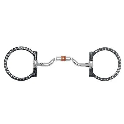 NY Tack 5  Western D Ring Silver Dotted Low Port Copper Rollers Snaffle Bit • $64.95