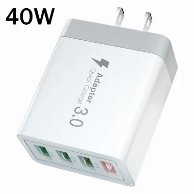 40W 4 Port Fast Quick Charge QC 3.0 USB Wall Charger Adapter For IPhone Samsung • $7.98