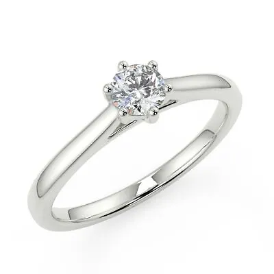 Engagement Rings For Her White Gold Lab Grown Diamond Solitaire - Choice Of Size • £189.99