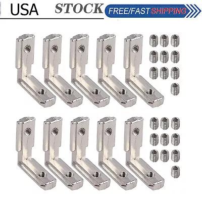 10X T Slot L-Shape Aluminum Profile Interior Connector Bracket Joint 90 Degre • $9.66