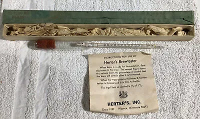 Vintage Glass Brew Tester At 70 Degree Hydrometer Alcohol Testing W/Box USA Made • $14.95