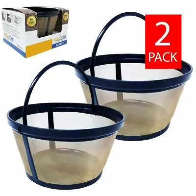 (2) GoldTone Reusable 8-12 Cup Basket Coffee Filters For Black + Decker Coffee  • $12.99