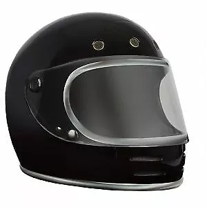 M Medium RXT STONE Retro Vintage Full Face Motorbike Road Helmet Gloss Black • $229.99