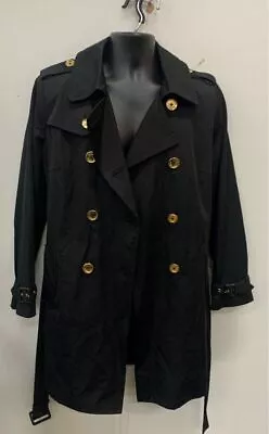 Michael Kors Women's Black Double Breasted Trench Coat Sz L • $14.99
