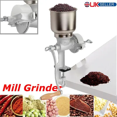 Manual Grain Grinder Machine Corn Nut Flour Mill Kitchen Food Hand-Operated Tool • £22.99