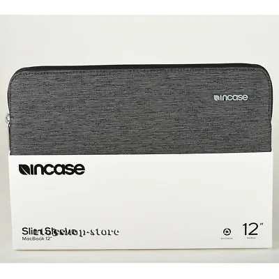 Incase Slim Sleeve Padded Slip Pouch Case For MacBook 12  Heather Black CL60675 • $9.99