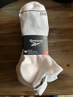 Reebok Men's Low Cut Socks Cushion Performance Training 8 Pairs Size 6-12.5 • $14.95