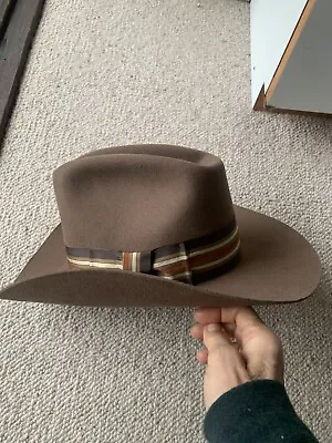 Trail Ridge  Men’s Cowboy Hat 100% Wool Brown Size 7 3/8  Vintage Never Worn • $30