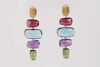 Marco Bicego 18k Yellow Gold Multi Stone Dangle Earrings (14.83g.) • $2500