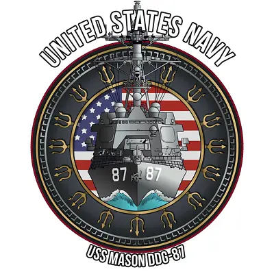 USS Mason DDG-87 Destroyer USN Surface Warfare US Navy Military Decal • $23.95