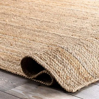 Rug Jute Carpet Natural Rectangle Handmade Runner Rustic Mats Braided Stylish • £217.16