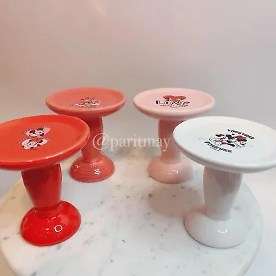 Mickey & Minnie Mouse Valentine Ceramic Mini Cupcake Stand 4  Complete Set (4pk) • $49.99