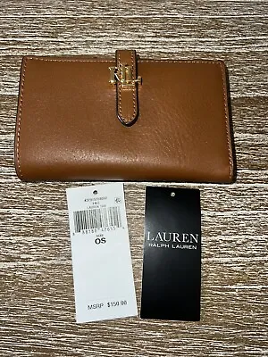 NWT LAUREN RALPH LAUREN Logo Leather Wallet Tan Or Black Choose • $85