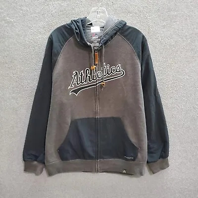 Oakland Athletics Men Sweatshirt Hoodie Medium Gray Colorbock Majestic MLB READ • $19.54