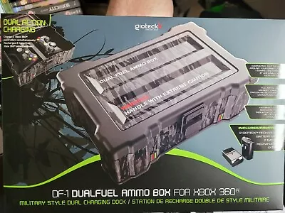 XBOX 360 Gioteck DF-1 AMMO BOX Charging Station For 2 X Controllers Charge NEW • £7.98