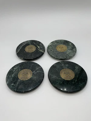 $12 • Buy Shell Oil Company Legal Marble Award Coasters Set Of 4