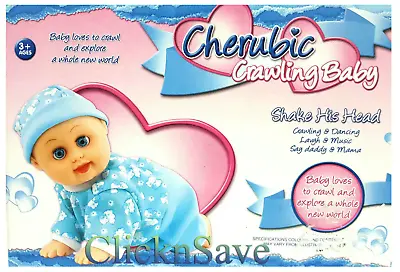 Clever Baby Doll Crawling Adorable Toy Doll Laughs Talks Dance For Kids • £9.99