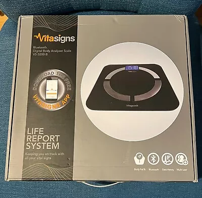 Vitasigns Smart Scale Body Fat Analyzer Wireless Digital Bluetooth Tracker Black • $28