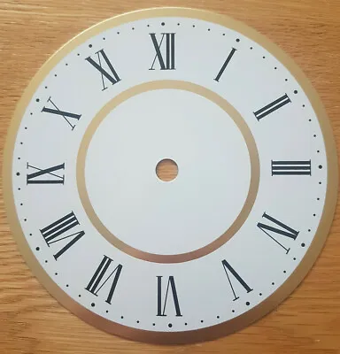 £11.95 • Buy NEW - 6 Inch Clock Dial Face - White & Gold Finish 152mm Roman Numerals - DL18