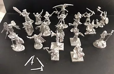 21 Pewter Medieval Knights Swords WIzard Sorcerer Warriors Angel Figurines Set • $42.95