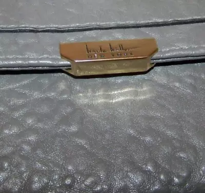 Nicole Miller Crossbody Gray Pebbled Leather Purse Wallet Bag Gold Hardware NWOT • $32