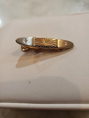 Vintage Hickok MCM Gold Tone Tie Clip Mid Century With Original Chain USA • $9.40