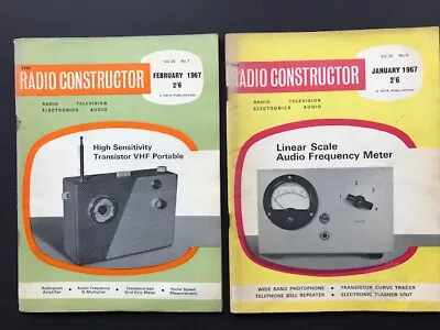 RADIO CONSTRUCTOR 1967 JAN FEB Vol.20 No.6 & 7 Linear Scale Meter VHF TRANSISTOR • £6.75