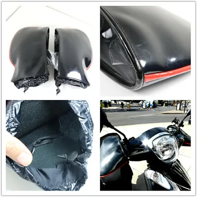 Waterproof Warm Motorcycle Handlebar Mitts Hand Motorbike Muffs Gloves Cover AUK • $36.73