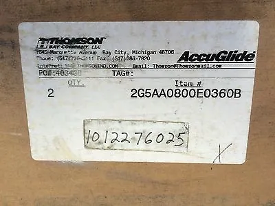$995 • Buy New Thomson 2g5aa0800e0360b Accu-glide Linear Rail & 2 Bearing Blocks,df