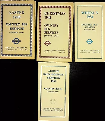 London Transport Country Bus North/South Easter&Xmas '48Whitsun '54 Aug '55 X4 • £4.99