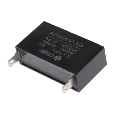 £6.19 • Buy Black 12uF Generator Capacitor Generator CBB61 12uF 50/60Hz 350VAC Fan Motor
