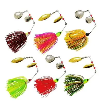 1pcs Spinnerbait Chatterbait Skirted Lure With Blades 6 Colors Fishing Lure • $12.95