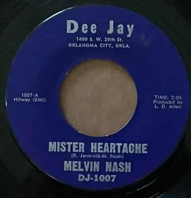 Melvin Nash-Mister Heartache/Take A Good Look-Rare Country 45-VG++ HEAR • $7.99