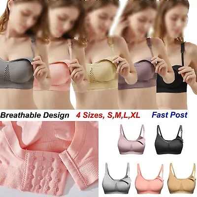 Seamless Maternity Nursing Bra Bralette Pregnancy No Wire Breastfeeding Lingerie • £5.74