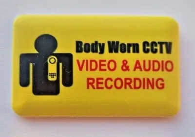 Body Worn CCTV Camera Warning BS8593 Hi Vis Uniform Badge • £2