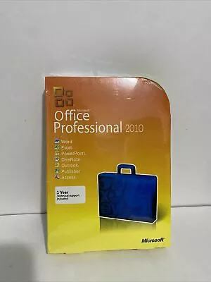 Microsoft Office 2010 Professional For 3 PCs Full Retail NEW SEALED Box Version • $35