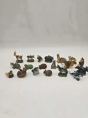 Mixed Lot Of 19 Miniature Ornaments Animals Birds Frog • $25