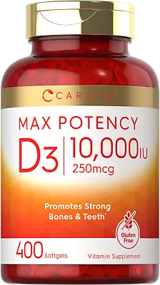 Vitamin D3 10000 IU 400 Softgels | Value Size | Max Potency | By Carlyle • $13.99