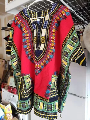 Vintage Dashiki EXTRA LARGE Cotton Shirt African Unisex Hippie Top Colorful  • $16