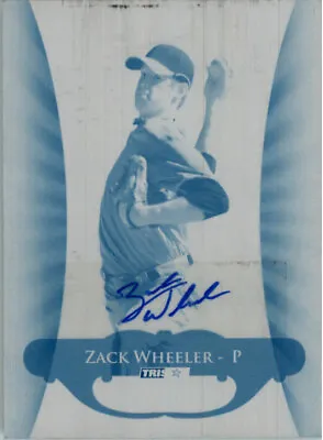 2010 TriStar Pursuit ZACH WHEELER #03 Autograph Rookie Auto Press Plate 1/1 • $99.99