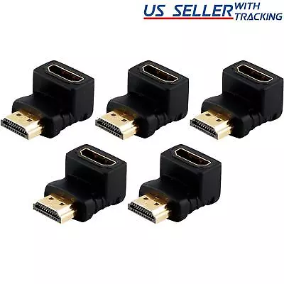 (5-pack) HDMI Male To Female Right Angle Connector Adapter 90 Degree Extender 5X • $9.69