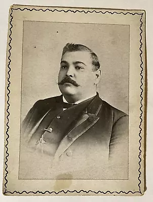 Antique Photo Heavy Set Man Mustache Cabinet Card Suit 1900's • $14.95