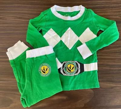 $14.99 • Buy Mighty Morphin Power Rangers Green Pajama Tommy Boy Costume Sleep 2 Set 2T