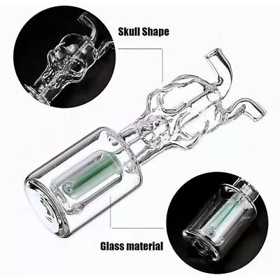 4'' Mini Skull Glass Hookah Water Pipe Bong Shisha Smoking Tobacco +Two Tubes • $9.89