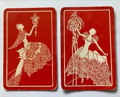 1950's VINTAGE PAIR Swap/Playing Cards VICTORIAN SILHOUETTE LADIES With Lace VGC • $5