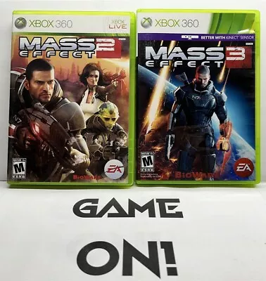 Mass Effect Bundle - 2 + 3 (Xbox 360 2007) Complete W/ Manual - Tested Working • $7.95