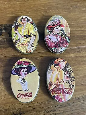 Set Of 4 Vintage 2  Coca Cola Pocket Sewing Kit  Advertising Tins NOS Coke JD • $10